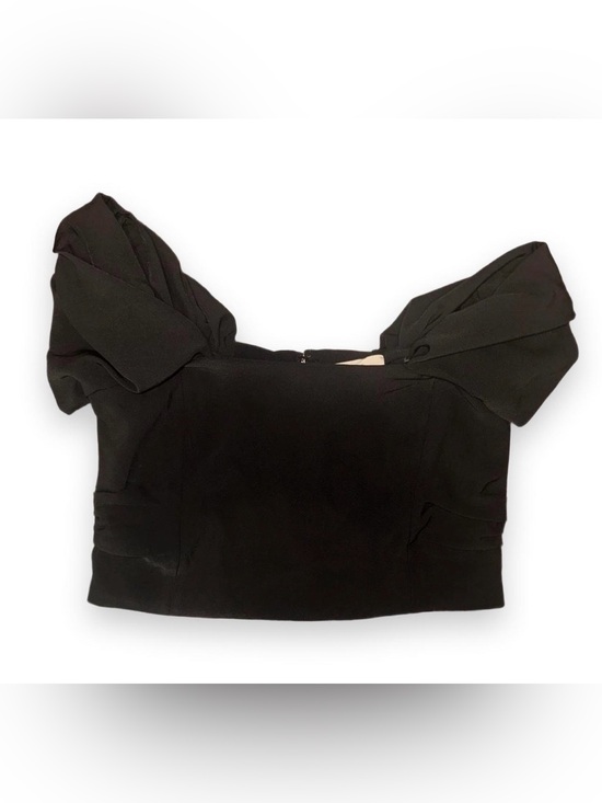 LOFT Tops - LOFT Black Off-Shoulder Crop Top with Puff Sleeves NWT